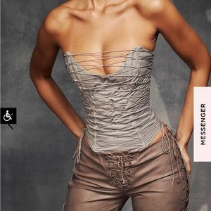 House of CB MIRABELLE SMOKE LACE UP CORSET